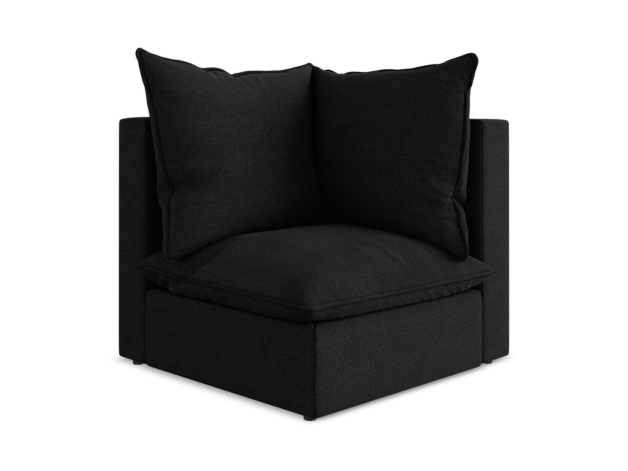SOFAELEMENT Bouclé Stoff Schwarz - Schwarz, Holzwerkstoff/Kunststoff (90/77/90cm) - Makamii