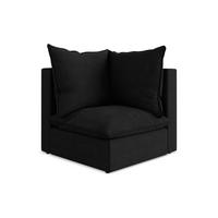 SOFAELEMENT Bouclé Stoff Schwarz - Schwarz, Holzwerkstoff/Kunststoff (90/77/90cm) - Makamii