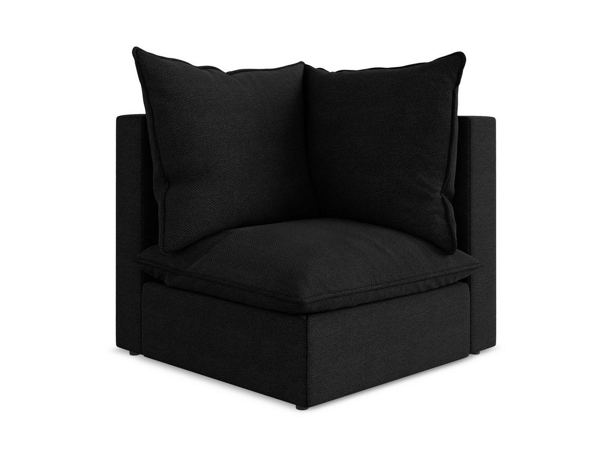 SOFAELEMENT Bouclé Stoff Schwarz - Schwarz, Holzwerkstoff/Kunststoff (90/77/90cm) - Makamii