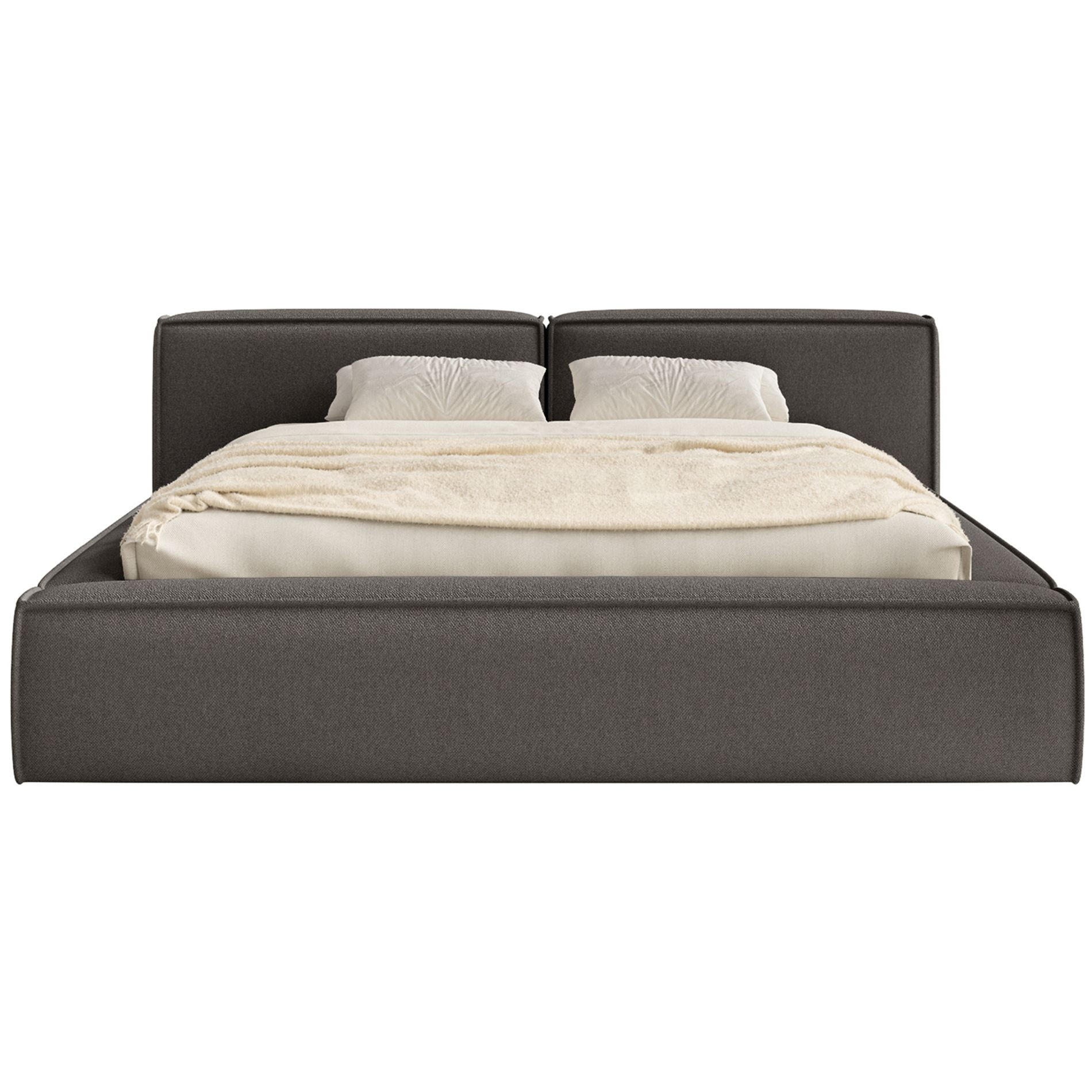 POLSTERBETT Tilves Low Grafitgrau 200x200 cm - Schwarz/Graphitfarben, Kunststoff/Textil (200/200cm) - Selsey