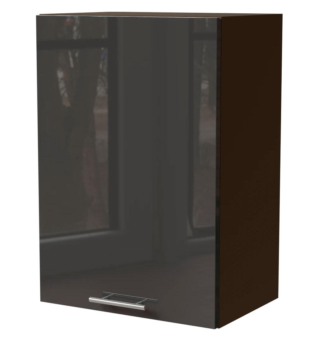 KÜCHENHÄNGESCHRANK Essen W2/50 Graphit Hochglanz / Lava Matt 50 / 32,5 / 72cm - Dunkelgrau/Graphitfarben, Holz/Holzwerkstoff (50/72/32.5cm) - Feldmann-Wohnen