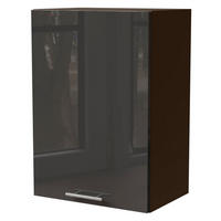 KÜCHENHÄNGESCHRANK Essen W2/50 Graphit Hochglanz / Lava Matt 50 / 32,5 / 72cm - Dunkelgrau/Graphitfarben, Holz/Holzwerkstoff (50/72/32.5cm) - Feldmann-Wohnen