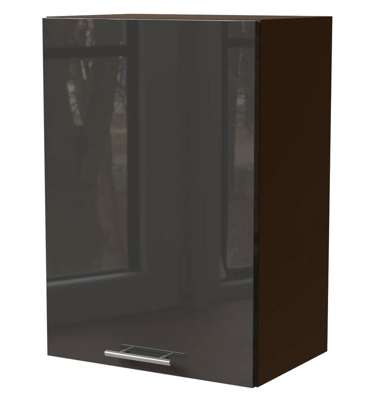 KÜCHENHÄNGESCHRANK Essen W2/50 Graphit Hochglanz / Lava Matt 50 / 32,5 / 72cm - Dunkelgrau/Graphitfarben, Holz/Holzwerkstoff (50/72/32.5cm) - Feldmann-Wohnen