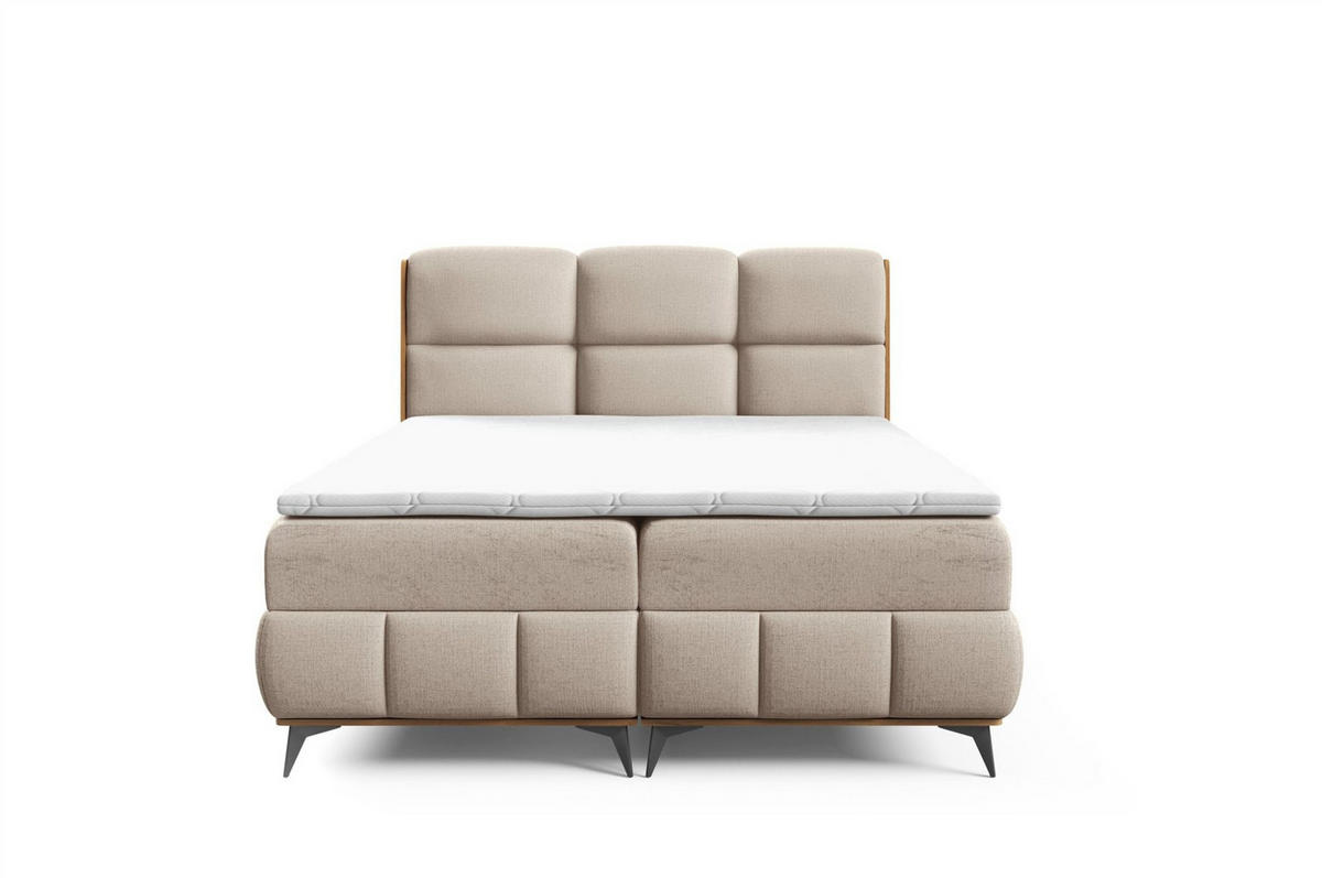 BOXBETT Charlie Premium - Beige, Holzwerkstoff/Textil (120/200cm) - Fun Möbel