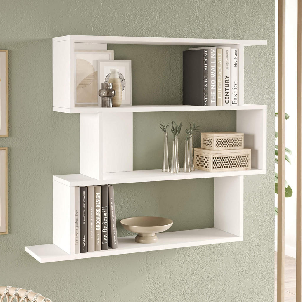 Thumbnail - Mobili Rebecca Wandregal, Weiß, Holz, 104x88x27 cm, Wohnzimmer, Regale, Wandregale