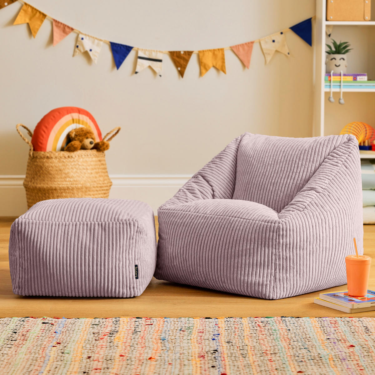 KINDERSITZSACK mit Hocker Natalia - Flieder, Textil (55/44/55cm) - icon