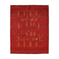 GABBEH-TEPPICH handgeknüpft Rizbaf Rot 192/149 cm Schurwolle - Rot, Textil (149/192cm) - Looma