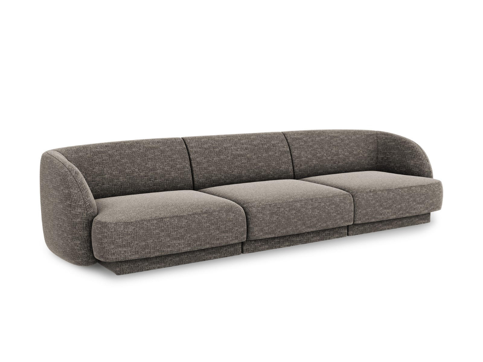 SOFA Miley aus Chenille-Stoff grau 3 Sitzplätze - Grau, Textil (90/70/255cm) - Micadoni