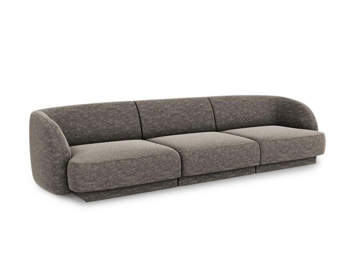 SOFA Miley aus Chenille-Stoff grau 3 Sitzplätze - Grau, Textil (90/70/255cm) - Micadoni