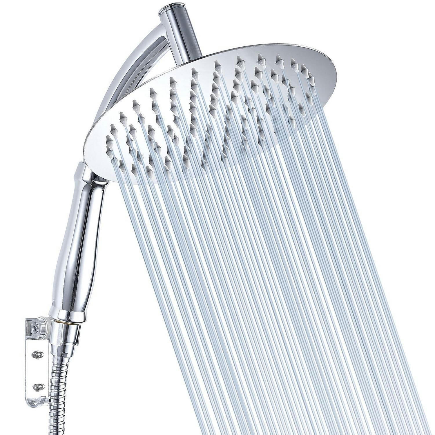 DUSCHKOPF-SET mit Handbrause und Verlängerungsarm 20 cm Chrom - Silberfarben, Metall (20/3/20cm)