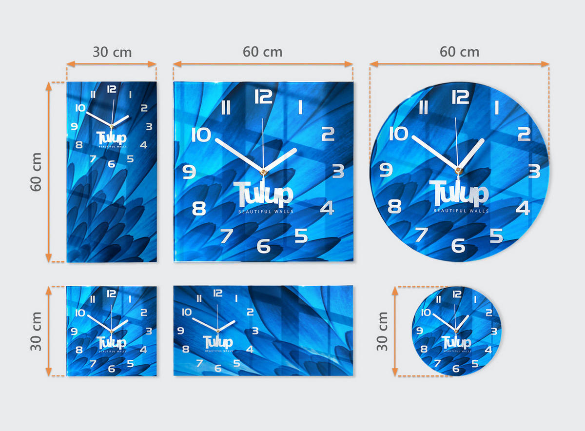 WANDUHR aus Glas 30x60 cm - Abstraktion - Grau, Glas (30/60/0.4cm) - TULUP