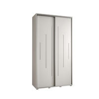 SCHWEBETÜRENSCHRANK 235,2/130/60 2-türig - Silberfarben/Weiß, Holz/Metall (130/235/60cm) - Abiks Möbel