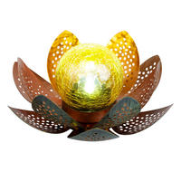 LED AUSSENLEUCHTE Lotusblume Grün Gold - Multicolor, Metall (22/22/13.5cm) - Globo Lighting