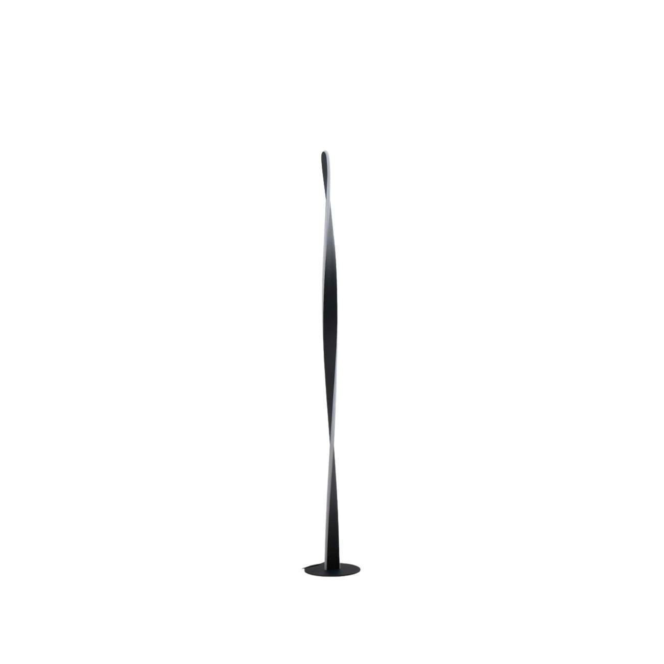 STEHLEUCHTE Mazen, Schwarz, 120cm, Dimmbar - Schwarz, Metall (120/16/120cm) - KOSILUM
