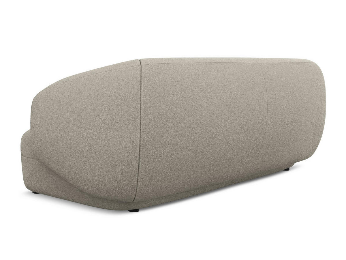 3-SITZER SOFA Bouclé Stoff Beige - Beige/Schwarz, Kunststoff/Textil (212/81/98cm) - Makamii