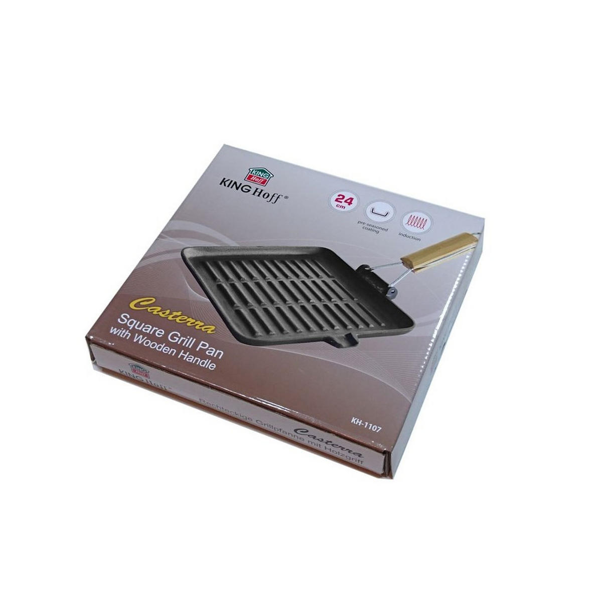 GRILLPFANNE Graphit 24/24/2 cm KH1107 - Graphitfarben, Metall (24cm) - Kinghoff 