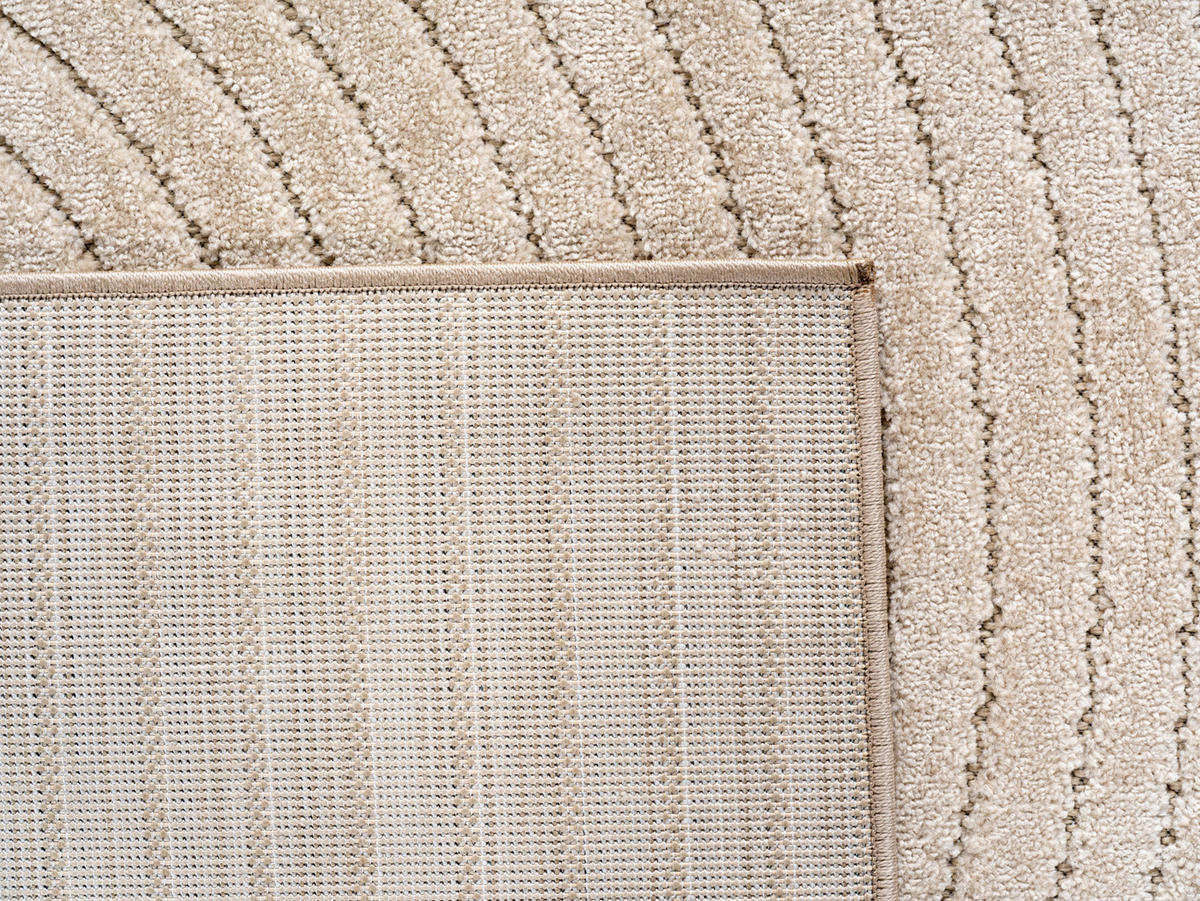 TEPPICH In-/Outdoor Kurzflor Skandi 3D-Design Polypropylen Balkon Beige Läufer 80x250 - Beige, Textil (80/250cm) - KADIMA DESIGN