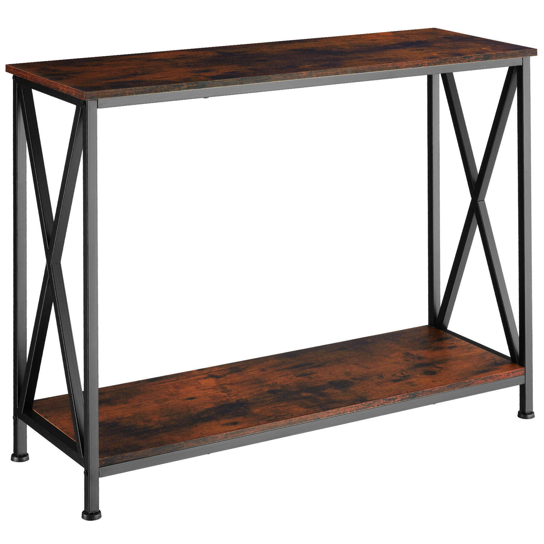 KONSOLENTISCH Tacoma,100 x 35 x 80,5 cm,Industrial Holz dunkel, rustikal - Rostfarben, Holzwerkstoff (100/35/80.5cm) - tectake