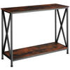 KONSOLENTISCH Tacoma,100 x 35 x 80,5 cm,Industrial Holz dunkel, rustikal - Rostfarben, Holzwerkstoff (100/35/80.5cm) - tectake