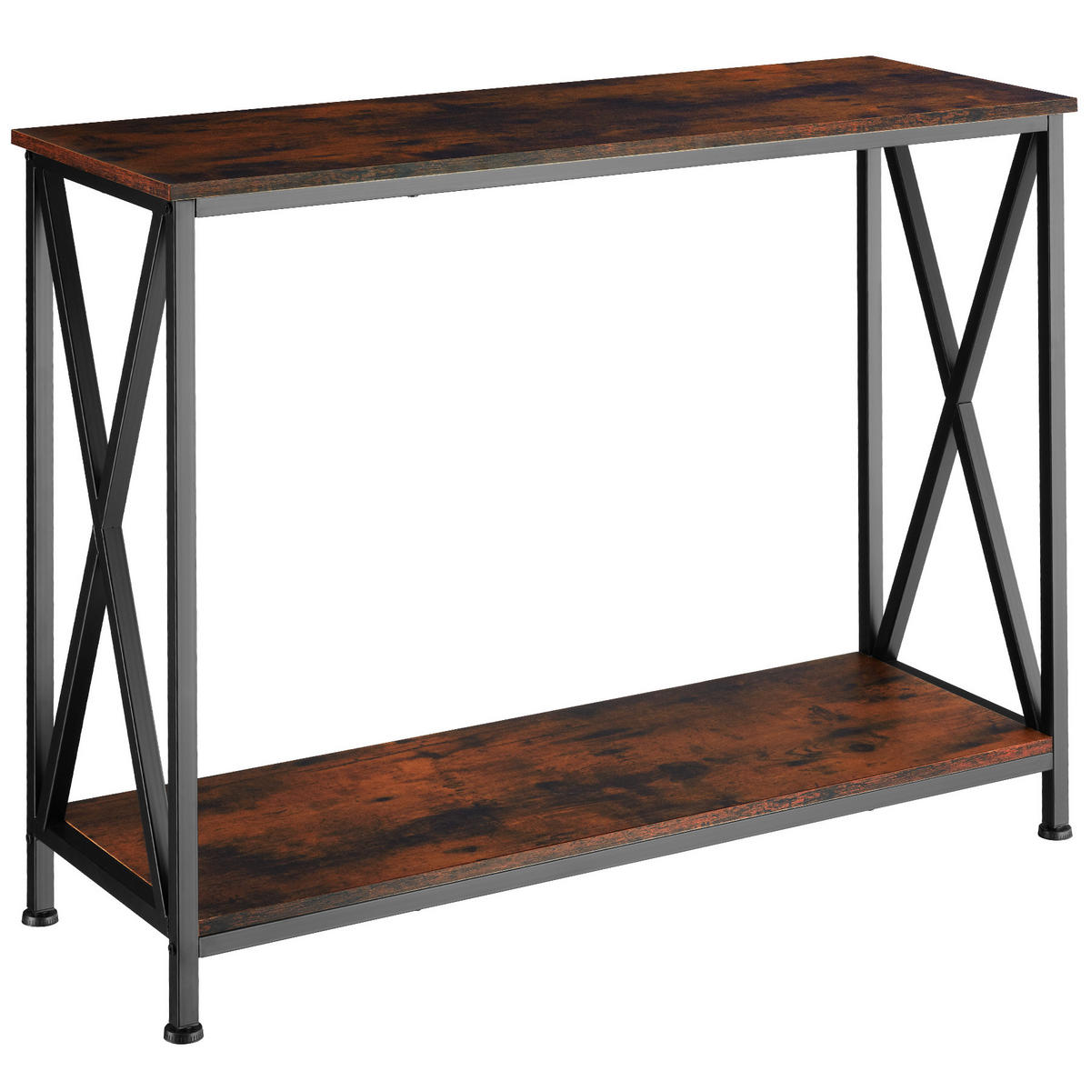 KONSOLENTISCH Tacoma,100 x 35 x 80,5 cm,Industrial Holz dunkel, rustikal - Rostfarben, Holzwerkstoff (100/35/80.5cm) - tectake