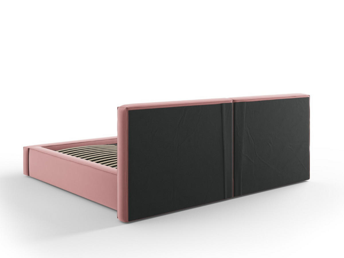 BETT mit Bettkasten und Kopfteil Jodie aus Samt rosa 200x200cm - Pink, Textil (200/200cm) - Micadoni
