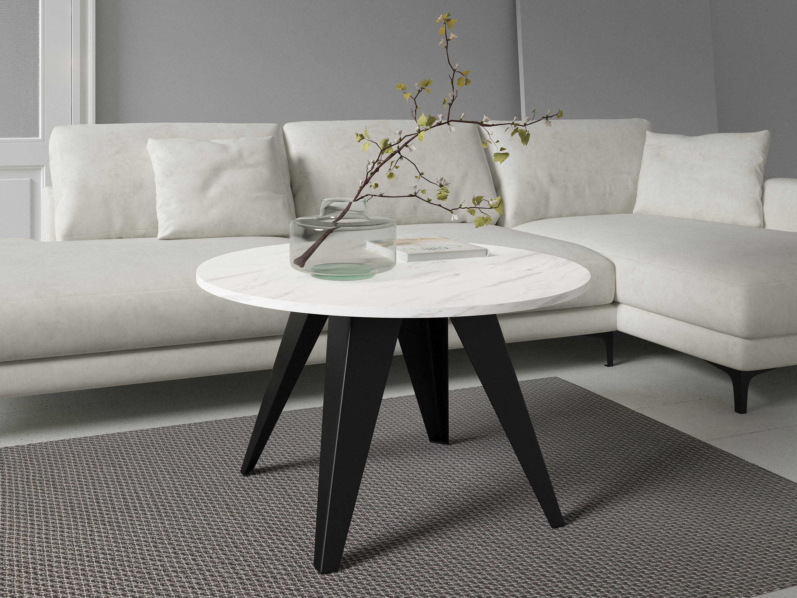 COUCHTISCH Fare - Multicolor/Schwarz, Holzwerkstoff/Metall (75/75/50cm) - MIRJAN24