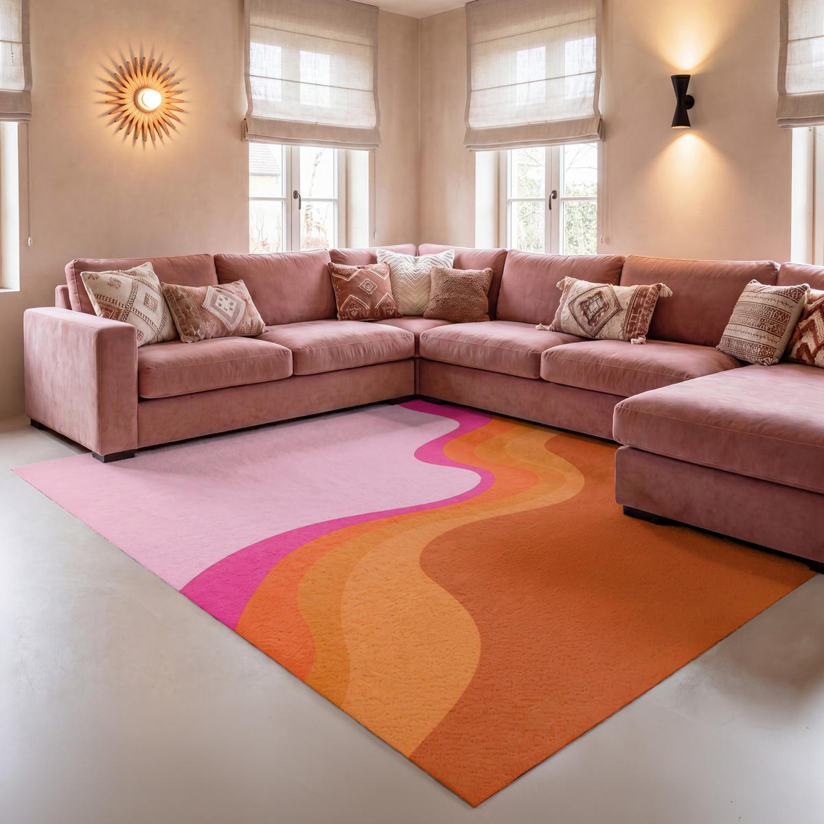TEPPICH - Retro - Wellen - Farbenfroh - 150x230 cm - Multicolor, Kunststoff/Textil (150/0.4cm) - OnlyWow
