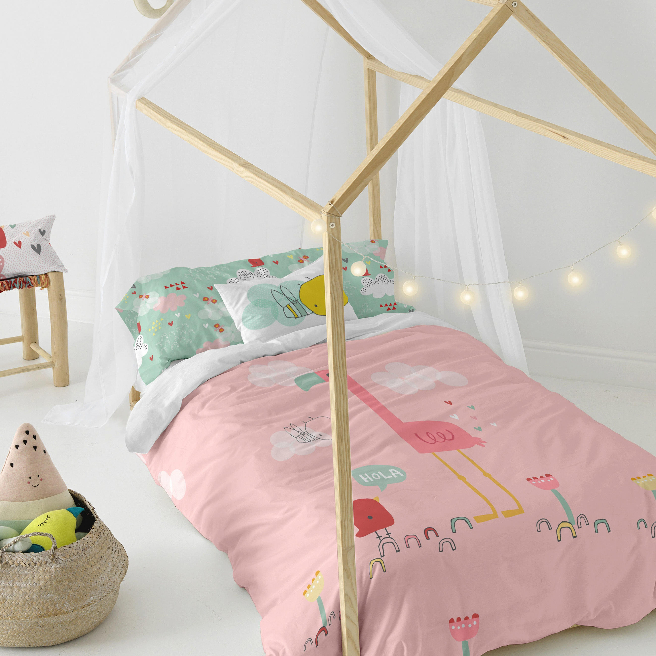 BETTBEZUG 2er-Set teiliges hola 135/140x200 cm (standardgrösse) mehrfarbig - Multicolor, Textil (140/200cm) - Happy Friday