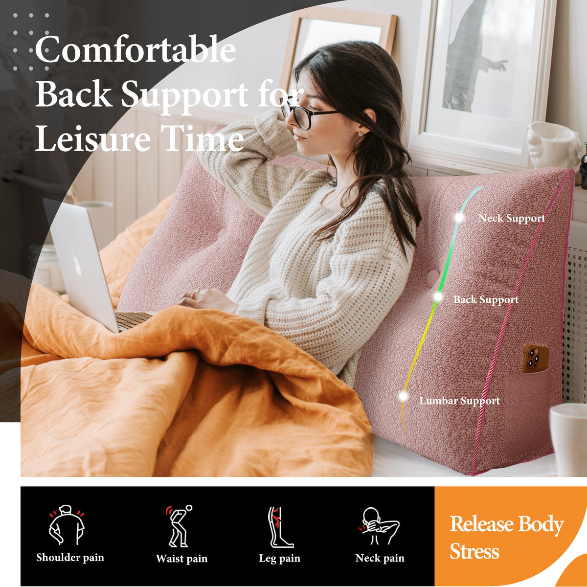 RÜCKENKISSEN Plüsch Rosa 100 cm - Altrosa, Textil (50/100cm) - Vercart
