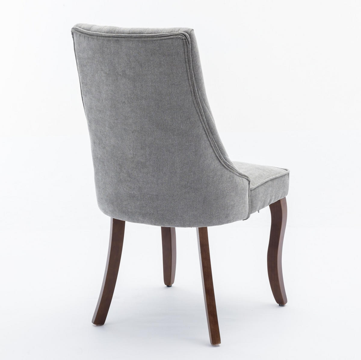 ESSZIMMERSTUHL 2er-Set mit hoher Rückenlehne Chenille Grey - Grau, Holz (50/95.5/64cm) - Meubliv