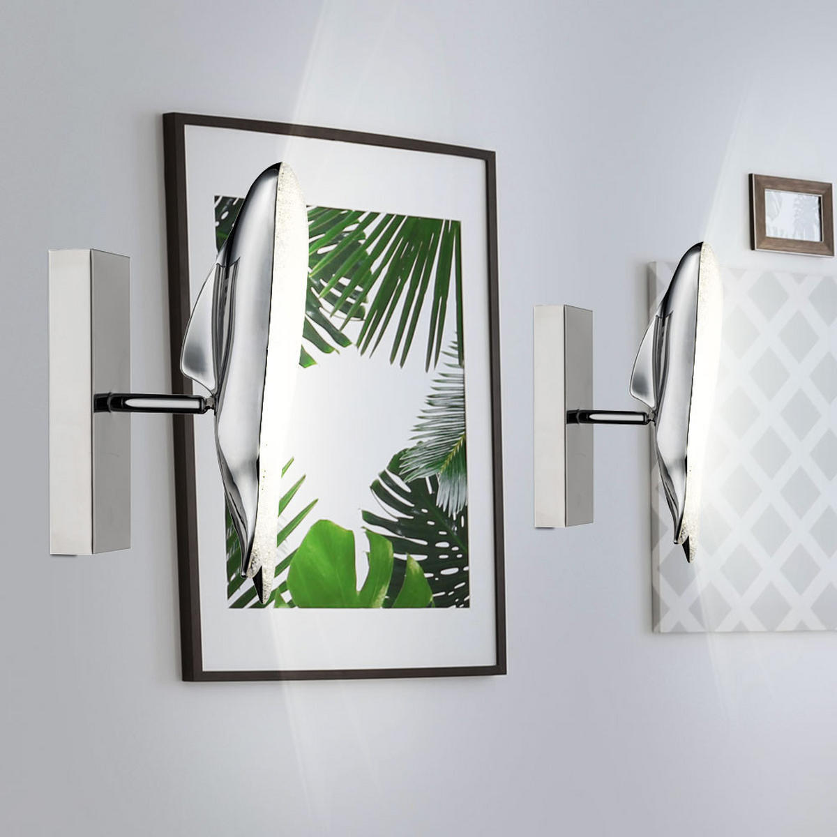 LED WANDLEUCHTE Kristall Silber PRESTON - Silberfarben, Metall (6.5/29/13cm) - Globo Lighting