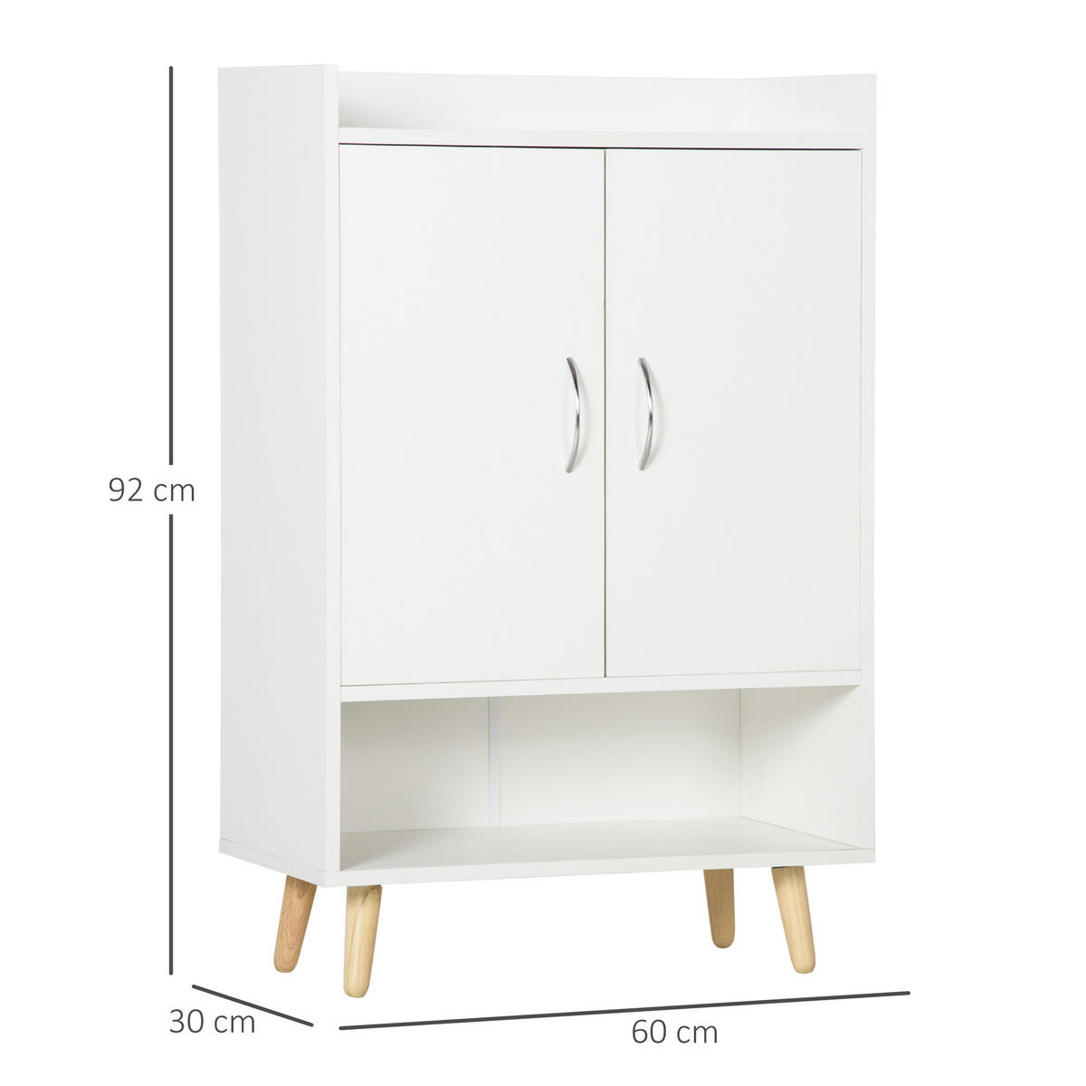 SCHUHSCHRANK,OFFENES Fach platzsparend 60x30x92cm,weiß - Weiß, Holzwerkstoff (60/92/30cm) - Vallsero