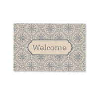 FUSSMATTE Willkommen - Klassisch - Grau 90x60 cm - Beige, Kunststoff (90/0.4cm) - MuchoWow