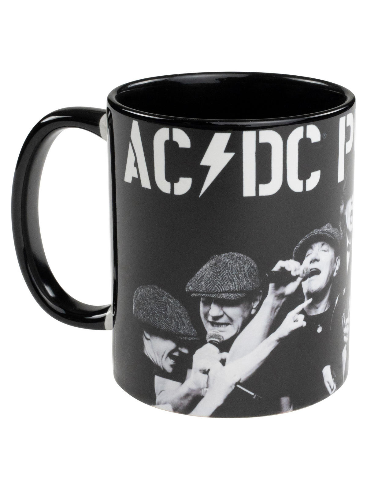 KAFFEEBECHER AC/DC PWR/UP Schwarz 320 ml - Schwarz, Keramik (0.32L) - United Labels