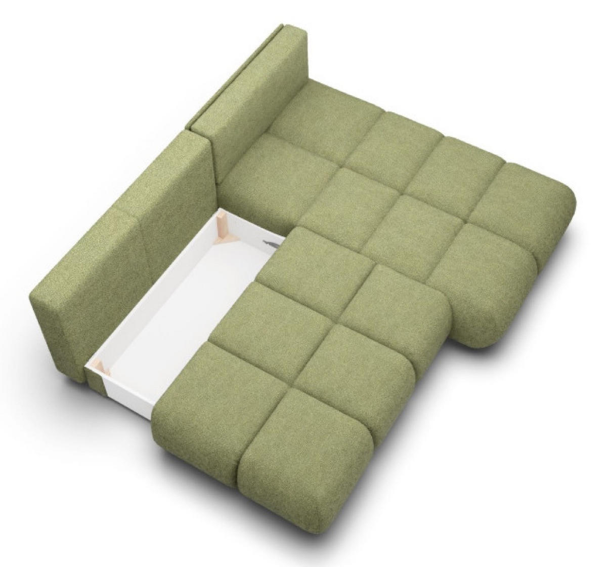 ECKSOFA Grün MILA Ausziehbar Ohne Armlehnen Rechts - Grün, Textil (177/230cm) - Sepro Meble