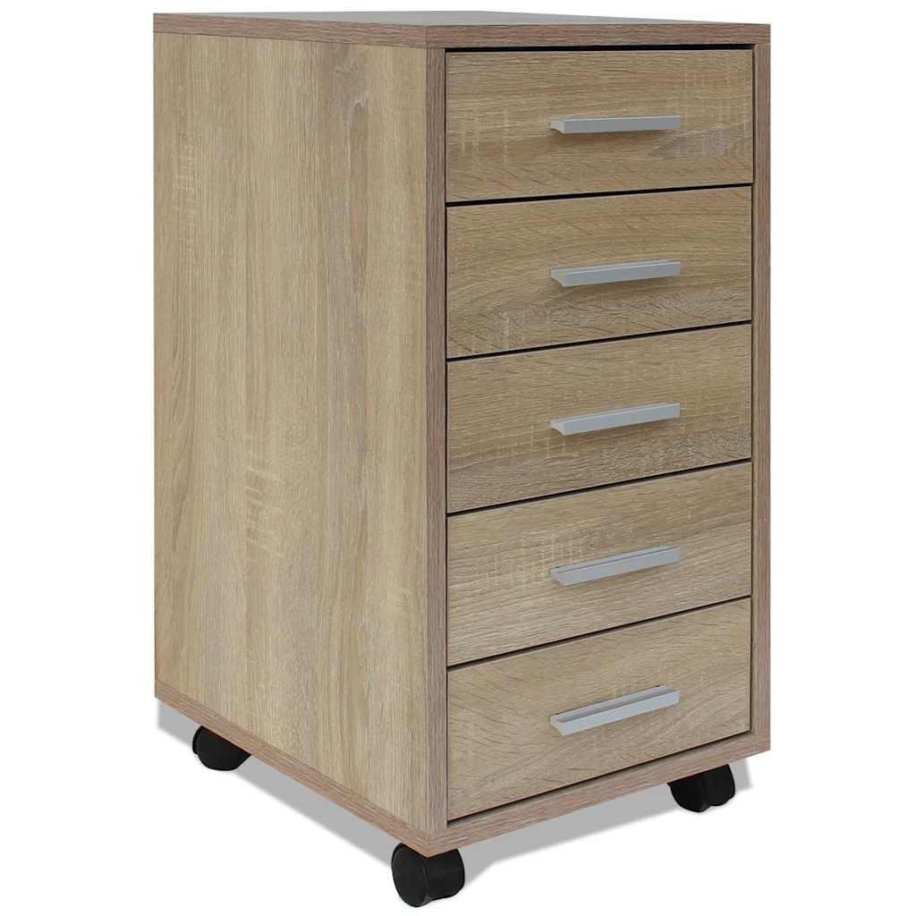 vidaXL Büroschubladenschrank Braun 38x63x33 cm