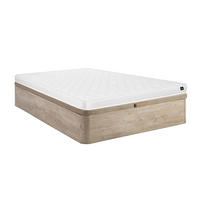 MATRATZE und Bettgestell mit Lattenrost und Bettkasten - 2 Personen - Stoff, Holz, Platte - Naturfarben Hell - - Naturfarben, Holz/Holzwerkstoff (140/190cm) - Vente-Unique