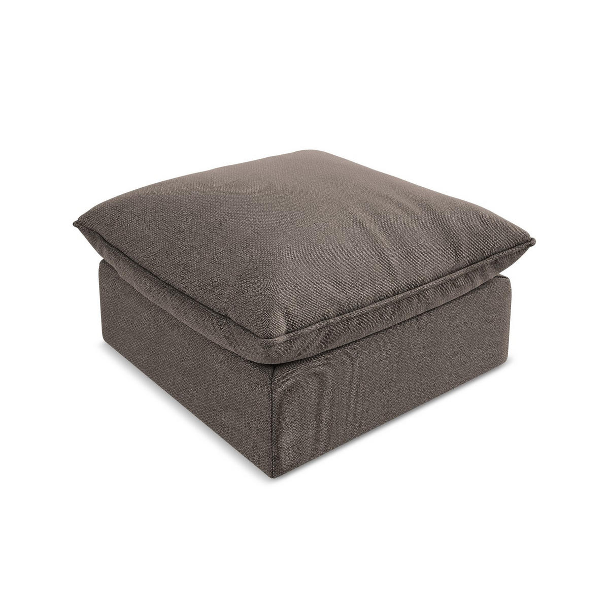 POUF Bouclé Stoff Braun - Schwarz/Braun, Holzwerkstoff/Kunststoff (75/45/75cm) - LaMiaSofa