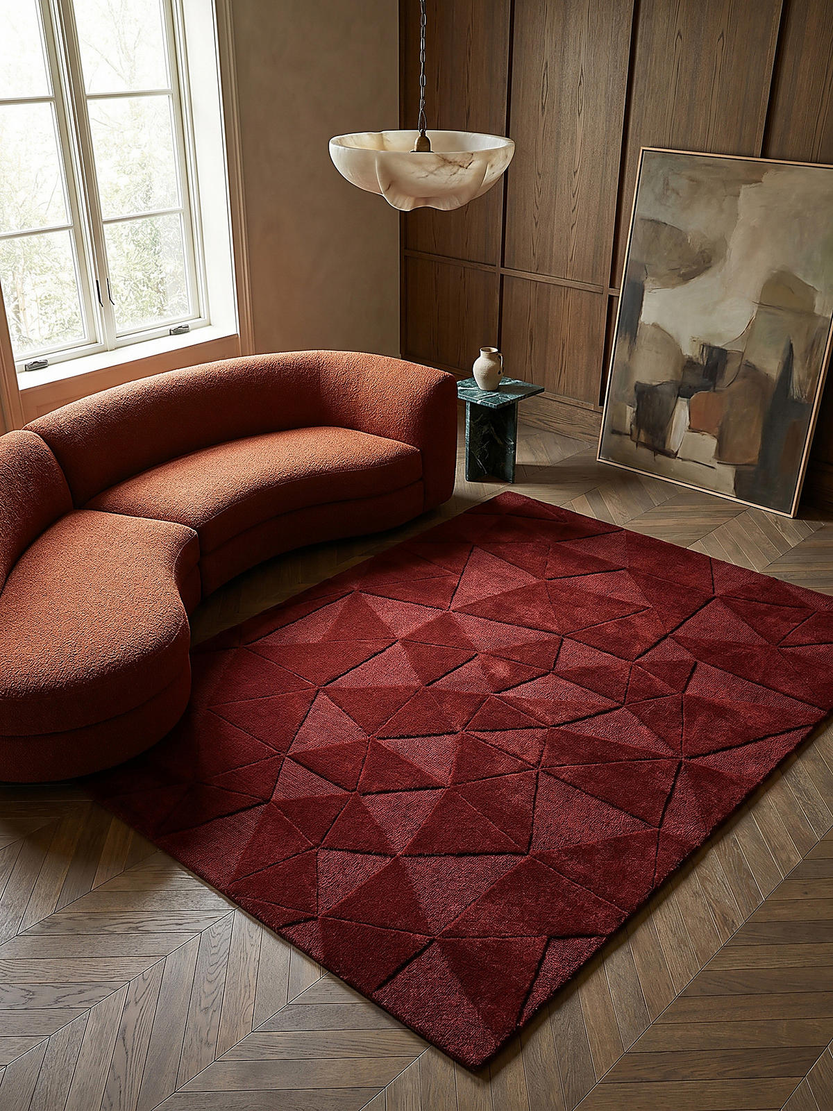 TEPPICH aus Wolle DEBEN in Rot, geometrisch-abstrakt, 200 x 290 cm - Rot, Textil (290/200cm) - KADIMA DESIGN