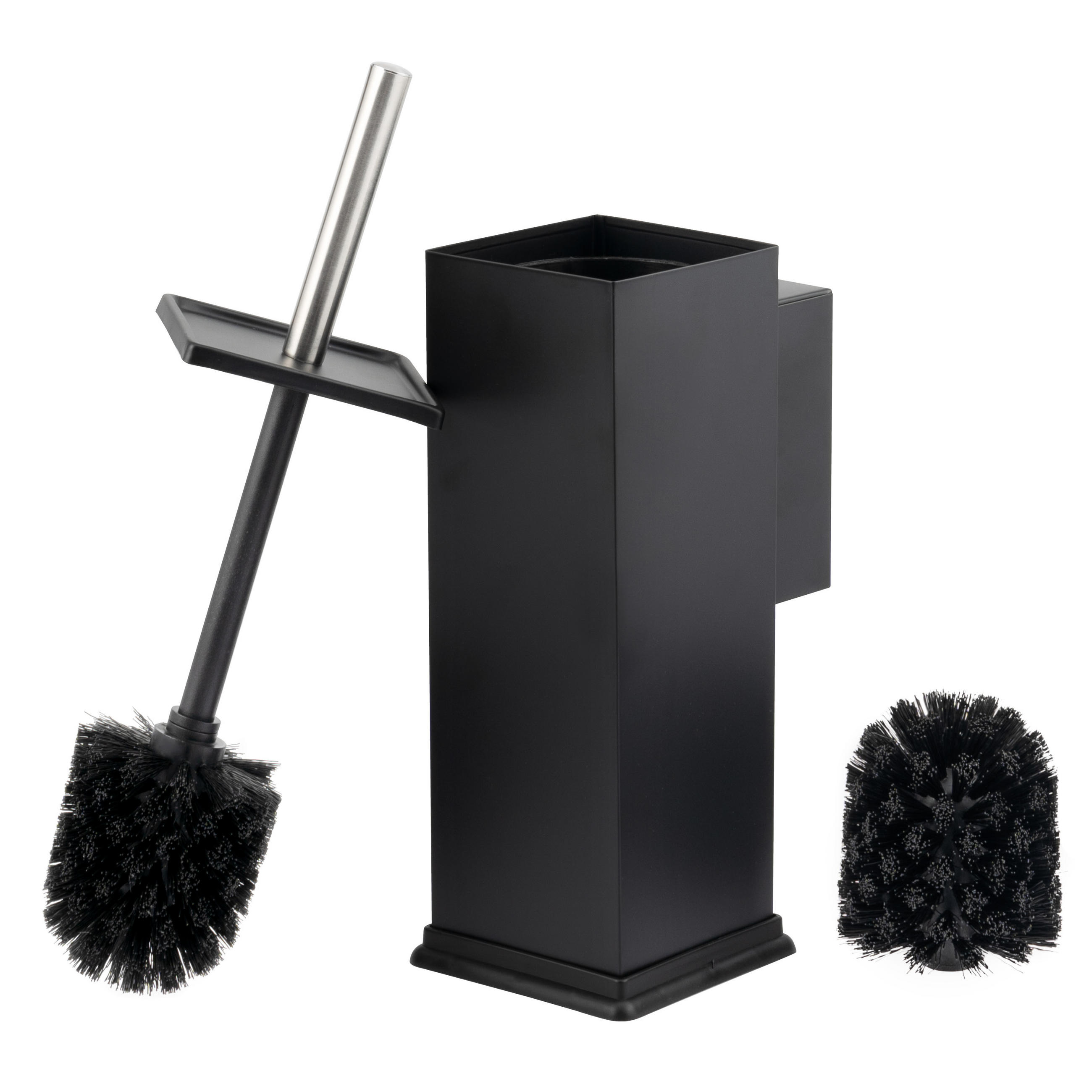 WC-GARNITUR inkl. Wandhalterung - Schwarz, Metall (10/39/14.5cm) - bremermann
