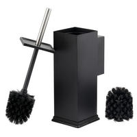 WC-GARNITUR inkl. Wandhalterung - Schwarz, Metall (10/39/14.5cm) - bremermann