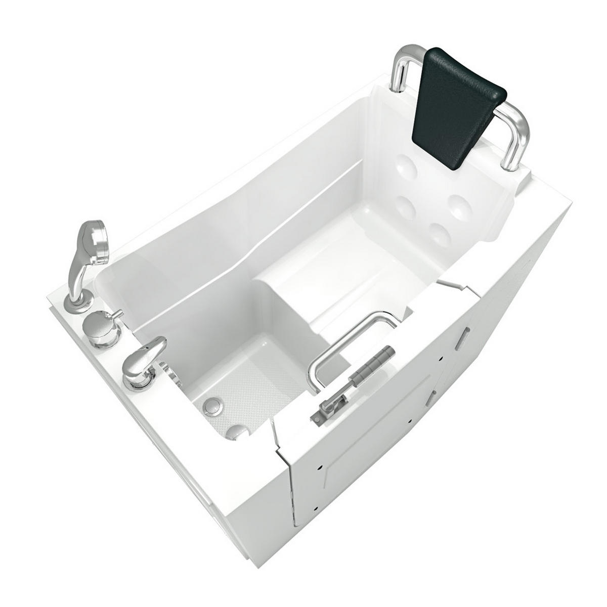 SENIOREN Sitzwanne mit Tür S08-C-R - Weiß, Glas/Kunststoff (68/114/110cm) - AcquaVapore by Sandra Jentho