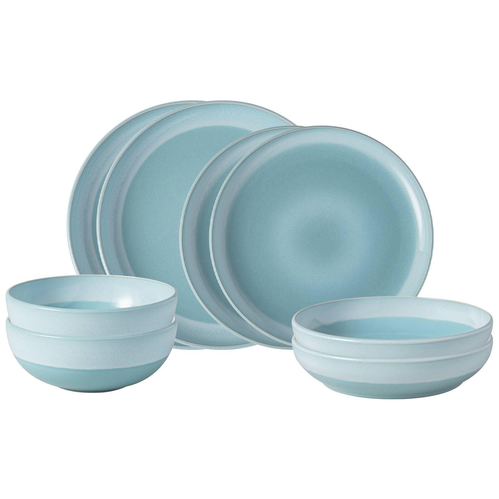 EINSTEIGER-SET Perlemor Aqua blau 8er Set - Blau, Keramik (2/2/2cm) - like.Villeroy & Boch