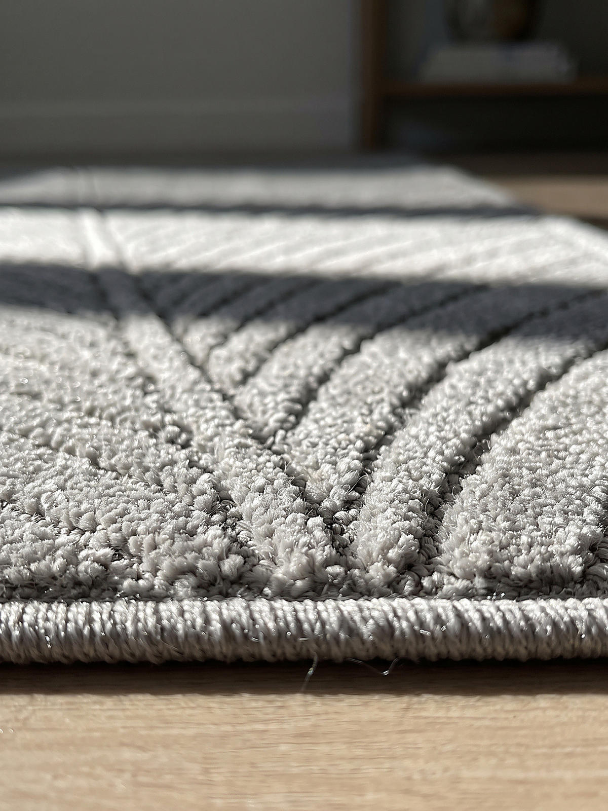 LÄUFER Outdoor, Fußbodenheizung-geeignet, mit Blattmotiv, aus Polypropylen, ENGADIN in Silbergrau, 80 x 150 cm - Grau, Textil (80/150cm) - KADIMA DESIGN
