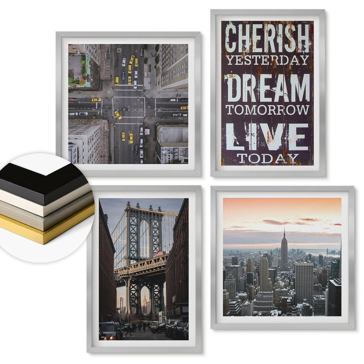 ArtPrintCave Wandbilder Silber 50x50 cm