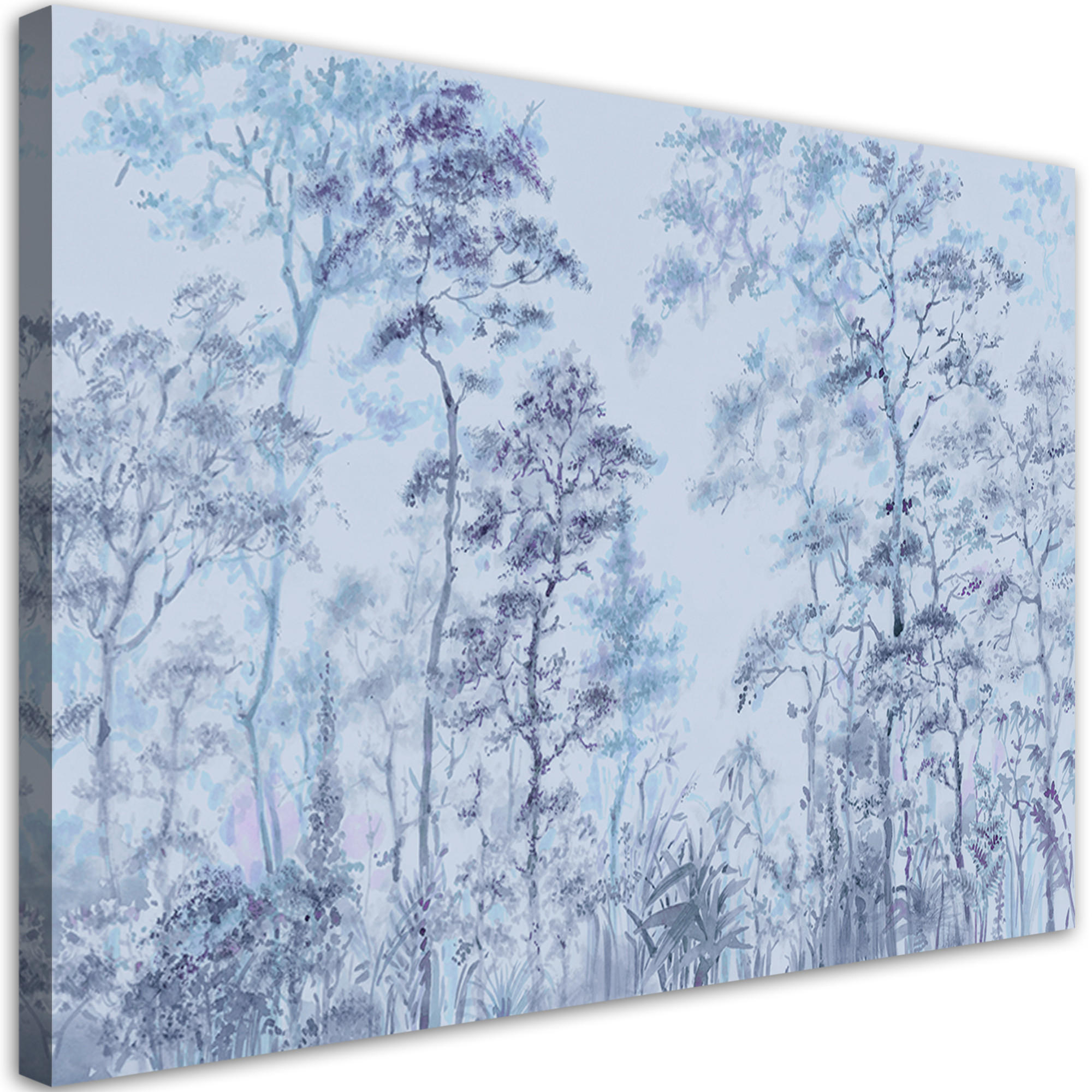 WANDBILD hohe dünne bäume - Lila, Textil (60/40cm) - Feeby