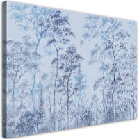 WANDBILD hohe dünne bäume - Lila, Textil (60/40cm) - Feeby