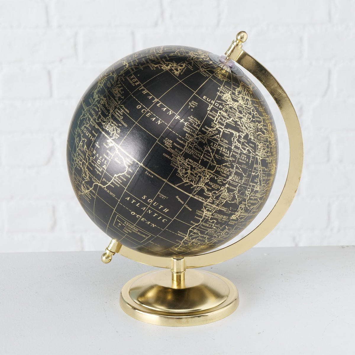 GLOBUS goldener Sockel Ø 20 cm - Goldfarben, Metall (20/31/20cm) - Boltze Home