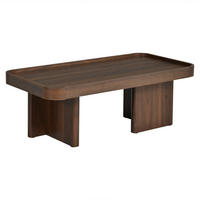 COUCHTISCH 100x50x35,5cm Walnuss-Optik Abgerundete Ecken Retro-Stil - Braun, Holz (111/55.5/14.5cm) - Raelunyi