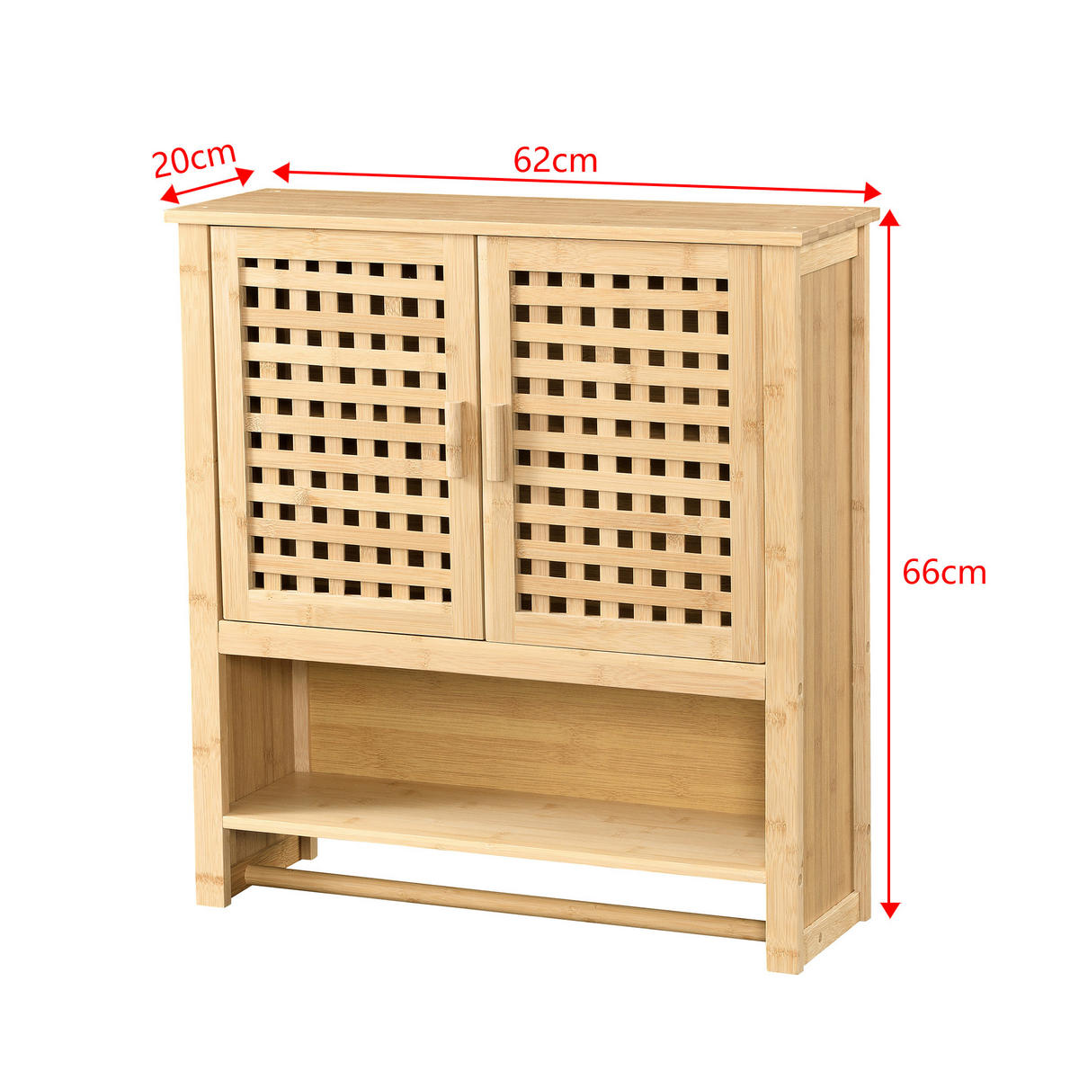 HÄNGESCHRANK Borlänge - Naturfarben, Holz (62/66/20cm) - [en.casa]